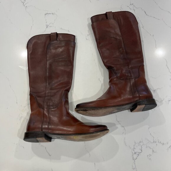 Frye Women's Boot Paige Tall Riding Boots Redwood Size 8.5 - Picture 4 of 8